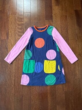 Mini Boden color block polka dot dress
